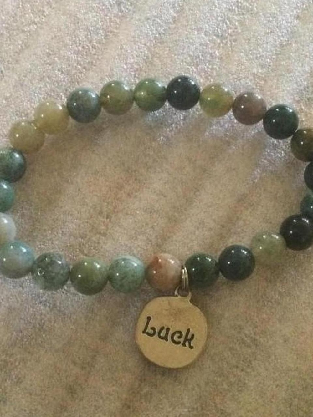 Luck Moss Agate Stretch Bracelet